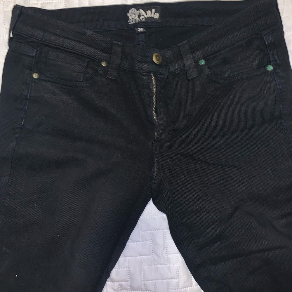 Anlo black jeans with brass stud detail